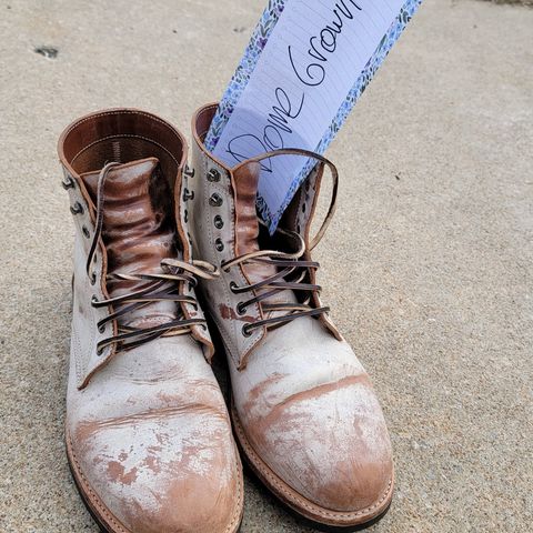Oak Street Bootmakers Trench Boot in Volpi Whitewash Overdye Abetone