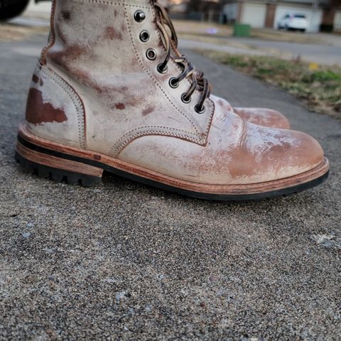 Oak Street Bootmakers Trench Boot in Volpi Whitewash Overdye Abetone
