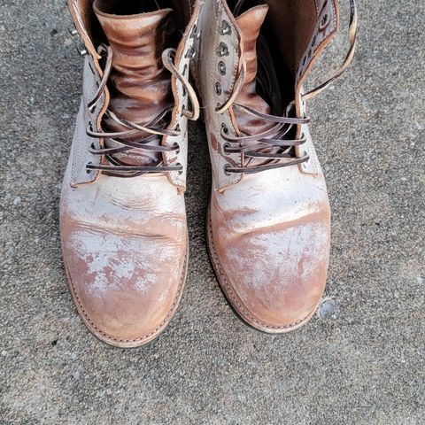 Oak Street Bootmakers Trench Boot in Volpi Whitewash Overdye Abetone