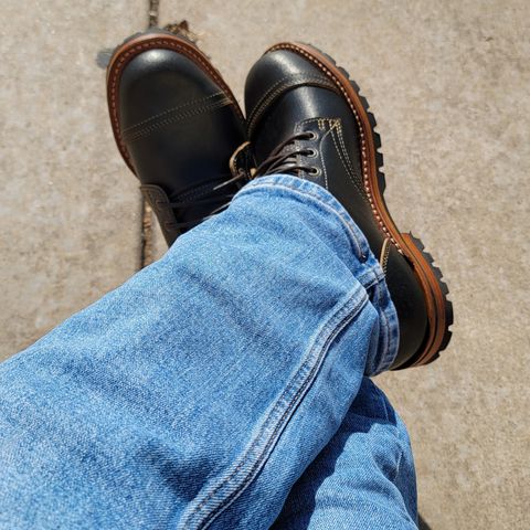 Truman Upland Boot in Horween Black Waxed Flesh