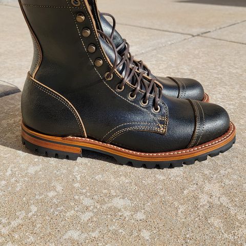 Truman Upland Boot in Horween Black Waxed Flesh