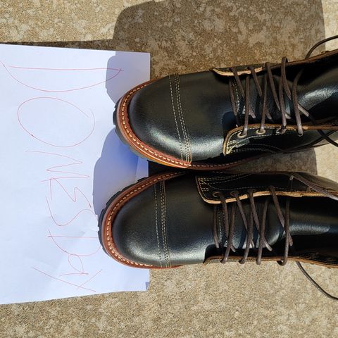 Truman Upland Boot in Horween Black Waxed Flesh