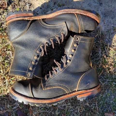 Truman Upland Boot in Horween Black Waxed Flesh