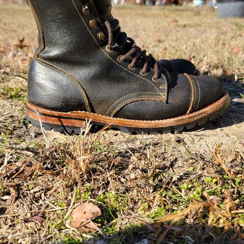 Truman Upland Boot in Horween Black Waxed Flesh