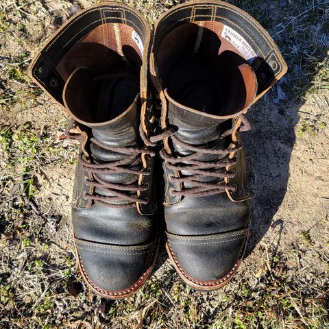 Truman Upland Boot in Horween Black Waxed Flesh