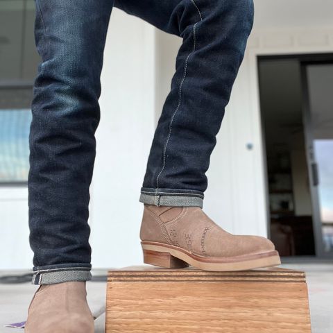 Prototype Service Shoes U 22-2 Engineer Boot in Horween Natural Chromexcel Horsehide Roughout
