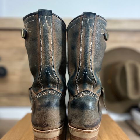 Prototype Service Shoes U 22-2 Engineer Boot in Horween Natural Chromexcel Horsehide Roughout