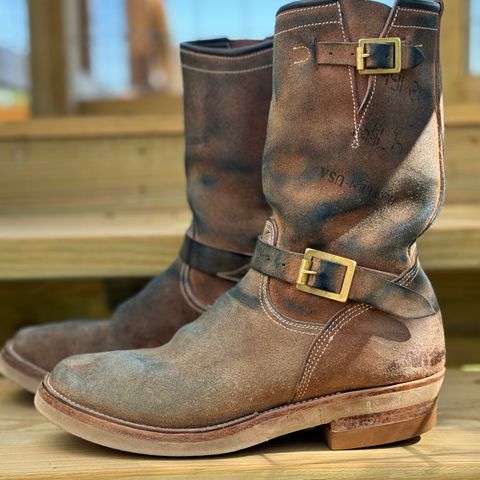 Unsung U 22-2 Engineer Boot in Horween Natural Chromexcel Horsehide Roughout