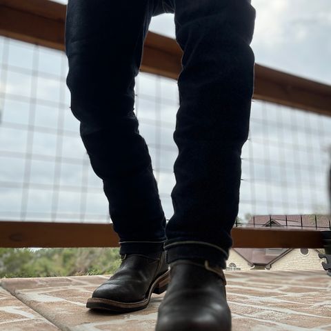 Wesco Boss Engineer Boot in Horween Dark Olive Waxed Flesh