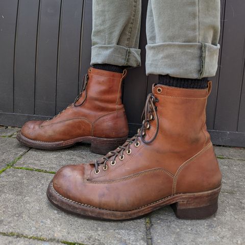 View photo of Onderhoud LCV01 Lineman Boot in Wickett & Craig Buck Brown Traditional Harness