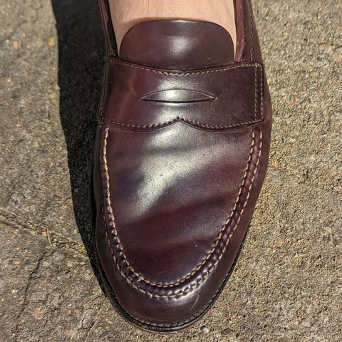 Search result thumbnail of Alden Leisure Handsewn Penny Loafer in Horween Color 8 Shell Cordovan