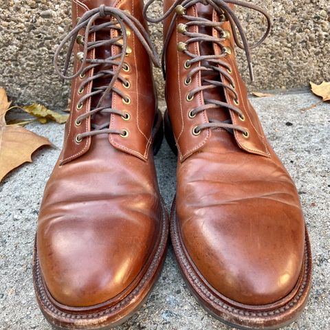 Grant Stone Edward Boot in Horween Honey Glazed Shell Cordovan