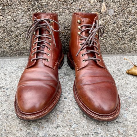 Grant Stone Edward Boot in Horween Honey Glazed Shell Cordovan