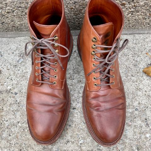 Grant Stone Edward Boot in Horween Honey Glazed Shell Cordovan