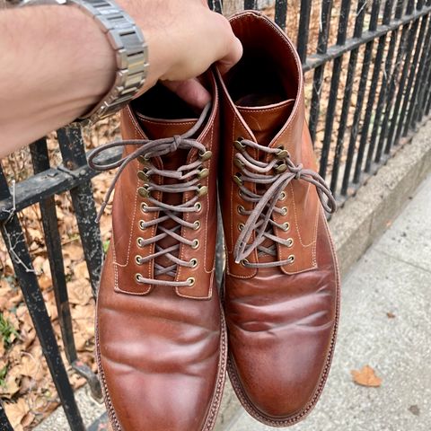 Grant Stone Edward Boot in Horween Honey Glazed Shell Cordovan