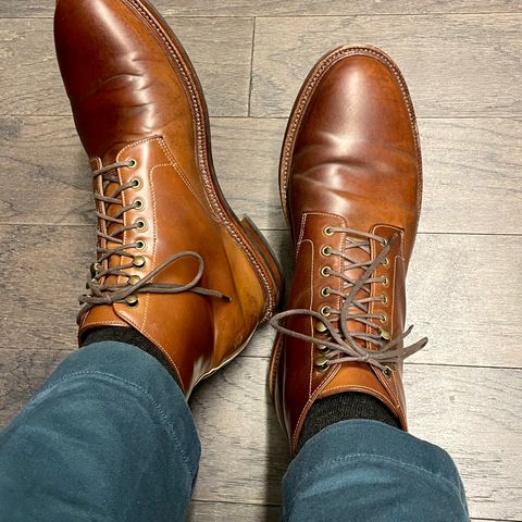 Grant Stone Edward Boot in Horween Honey Glazed Shell Cordovan