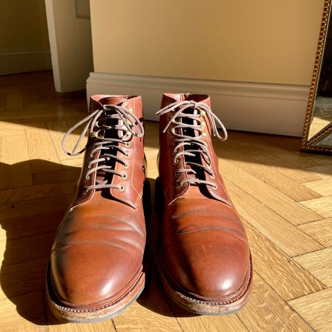 Grant Stone Edward Boot in Horween Honey Glazed Shell Cordovan