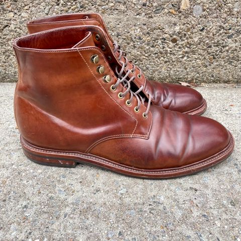 Grant Stone Edward Boot in Horween Honey Glazed Shell Cordovan