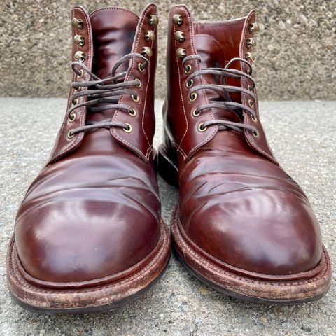 Grant Stone Edward Boot in Horween Honey Glazed Shell Cordovan