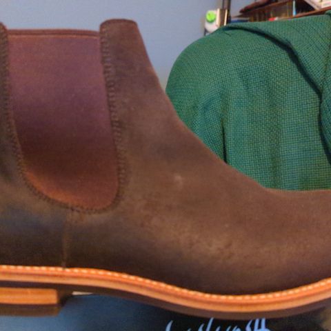 Grant Stone Chelsea Boot in C.F. Stead Earth Waxy Commander Suede