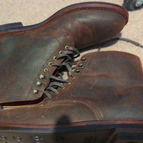 Grant Stone Edward Boot in C.F. Stead Tobacco Waxy Commander Suede