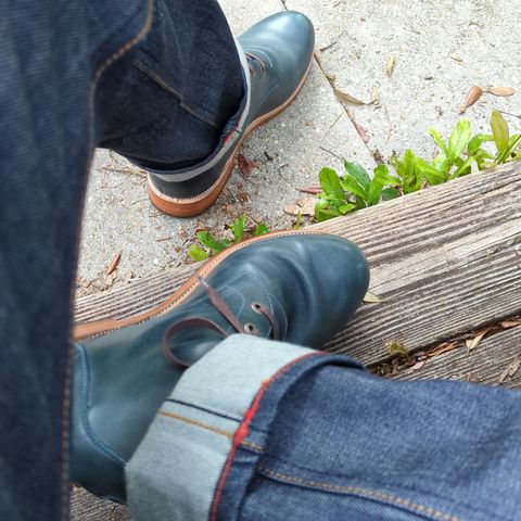 Adelante Unlisted Model in Denim Blue Full Grain