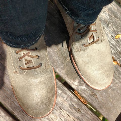 Wolverine 1000 Mile Plain-Toe Boot in C.F. Stead Anthracite Waxed Roughout