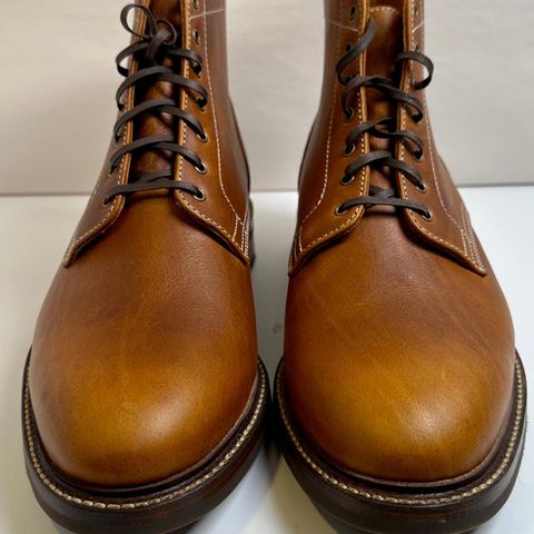 View photo of Caswell Boot Company Lisbon in C.F. Stead Caramel Classic Oiled Shoulder