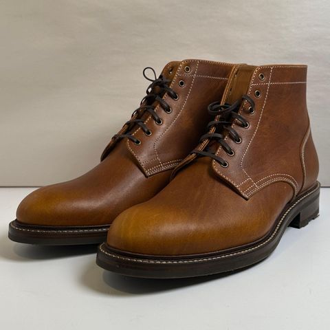 View photo of Caswell Boot Company Lisbon in C.F. Stead Caramel Classic Oiled Shoulder