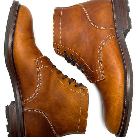 View photo of Caswell Boot Company Lisbon in C.F. Stead Caramel Classic Oiled Shoulder