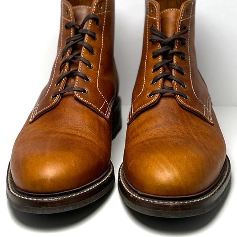 View photo of Caswell Boot Company Lisbon in C.F. Stead Caramel Classic Oiled Shoulder