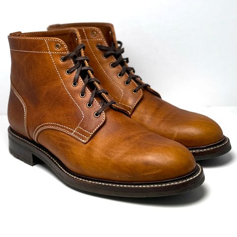 View photo of Caswell Boot Company Lisbon in C.F. Stead Caramel Classic Oiled Shoulder