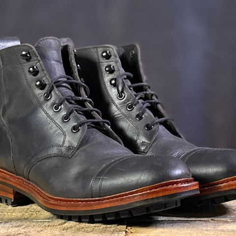 BLKBRD Dixon Cap Toe Derby Boot in Black Pullup