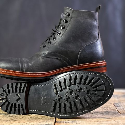 BLKBRD Dixon Cap Toe Derby Boot in Black Pullup
