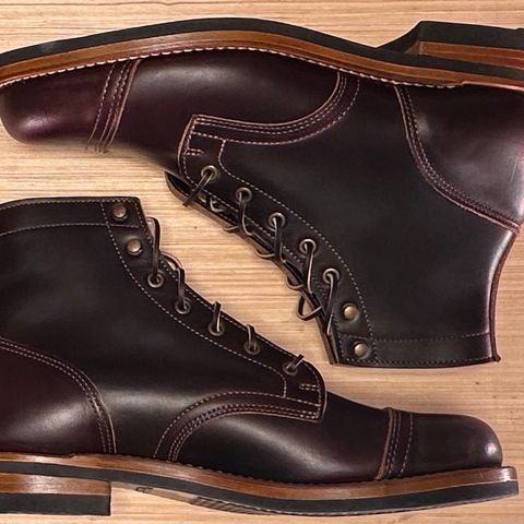 View photo of Truman Cap Toe Boot in Seidel Oxblood Double Shot