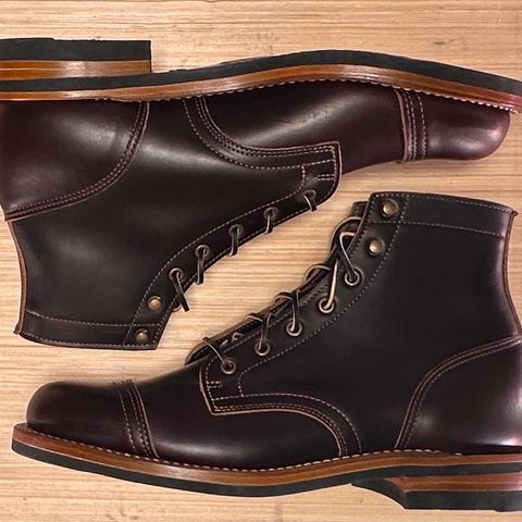 View photo of Truman Cap Toe Boot in Seidel Oxblood Double Shot