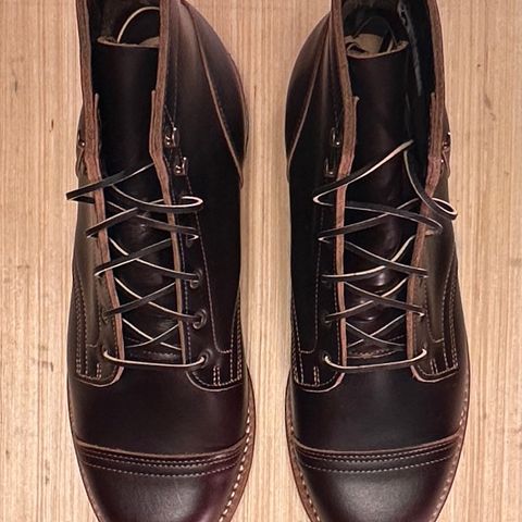 View photo of Truman Cap Toe Boot in Seidel Oxblood Double Shot