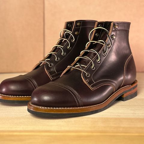 View photo of Truman Cap Toe Boot in Seidel Oxblood Double Shot