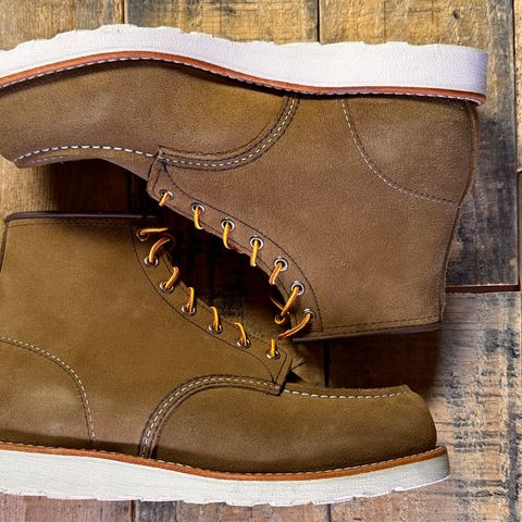 View photo of Red Wing 8881 Classic Moc in S.B. Foot Olive Mohave Roughout