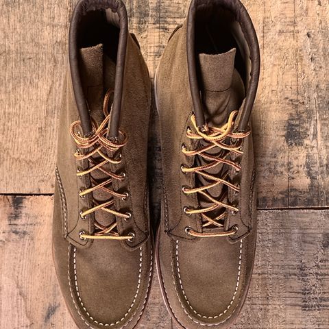 View photo of Red Wing 8881 Classic Moc in S.B. Foot Olive Mohave Roughout