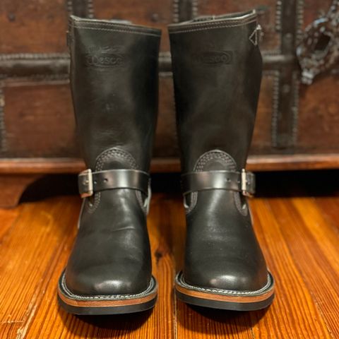 Wesco Mister Lou in Maryam Petrolio Waxed Black Horsehide