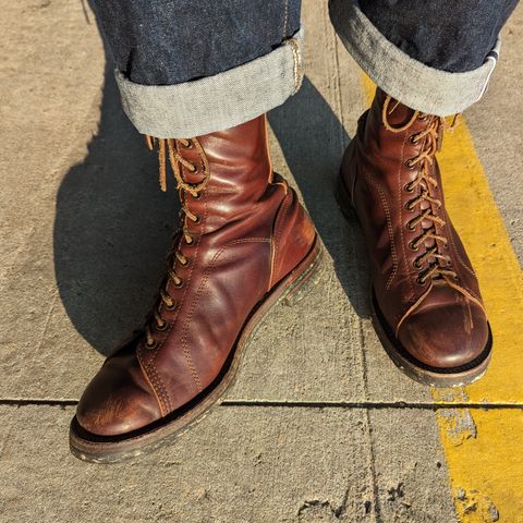 Eastman Leather Raider Boots in Walnut Horsehide