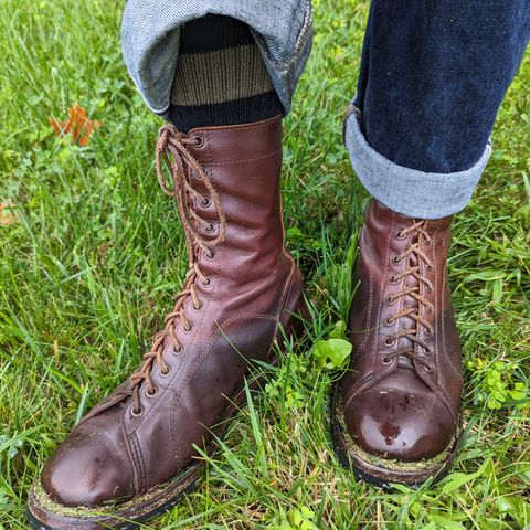 Eastman Leather Raider Boots in Walnut Horsehide