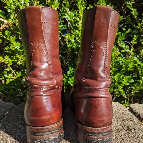 View photo of Eastman Leather Raider Boots in Walnut Horsehide