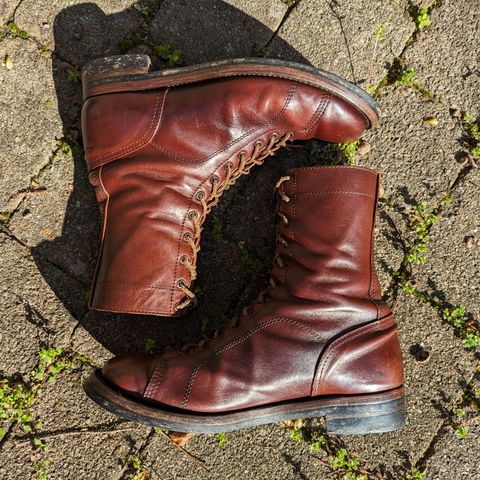 View photo of Eastman Leather Raider Boots in Walnut Horsehide