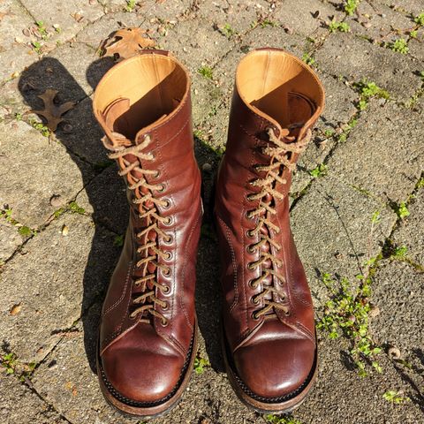 View photo of Eastman Leather Raider Boots in Walnut Horsehide