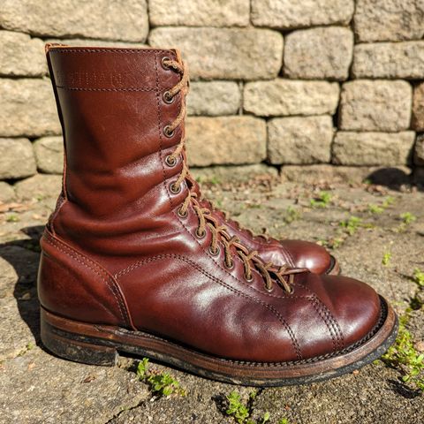 View photo of Eastman Leather Raider Boots in Walnut Horsehide