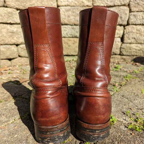 View photo of Eastman Leather Raider Boots in Walnut Horsehide