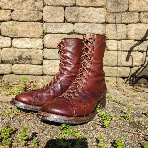 View photo of Eastman Leather Raider Boots in Walnut Horsehide