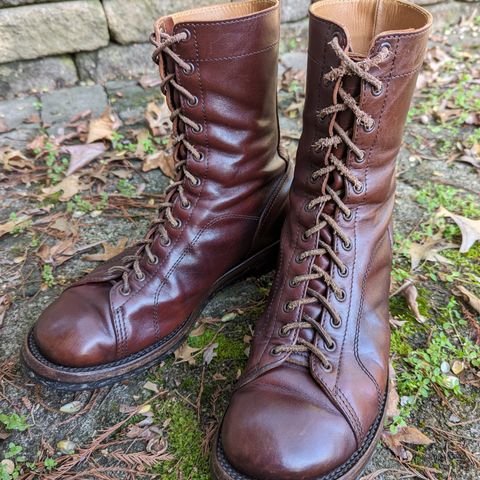 View photo of Eastman Leather Raider Boots in Walnut Horsehide